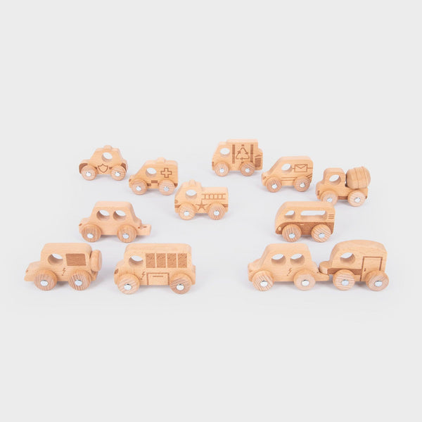 Natural Wooden Vehicles Set