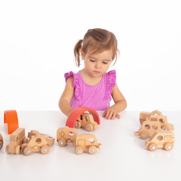 Natural Wooden Vehicles Set