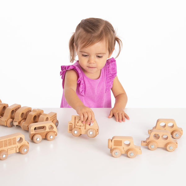 Natural Wooden Vehicles Set