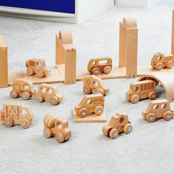 Natural Wooden Vehicles Set