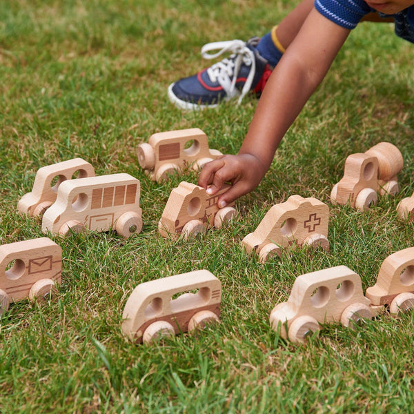 Natural Wooden Vehicles Set