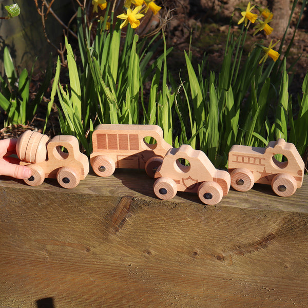 Natural Wooden Emergency Vehicles