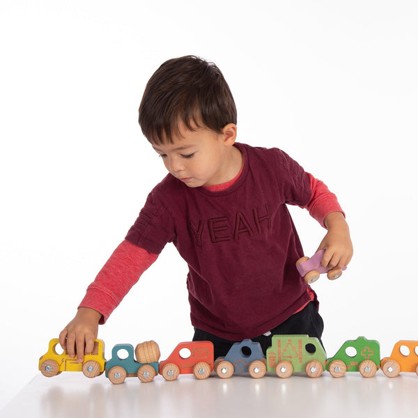 Rainbow Wooden Vehicles Set