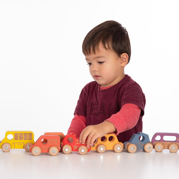 Rainbow Wooden Vehicles Set