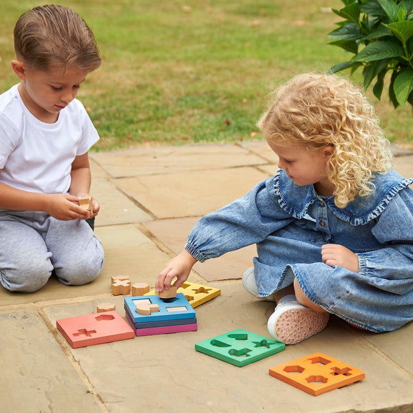 Rainbow Wooden Shape Stacker