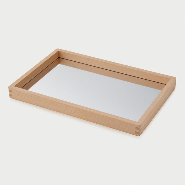 Small Wooden Mirror Tray