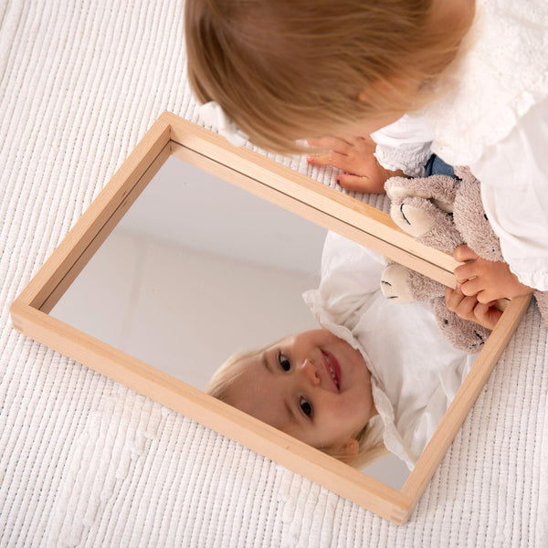 Small Wooden Mirror Tray