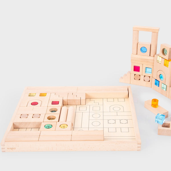 Wooden Building Gem Blocks Super Set