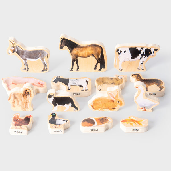 Wooden Domestic Animal Blocks