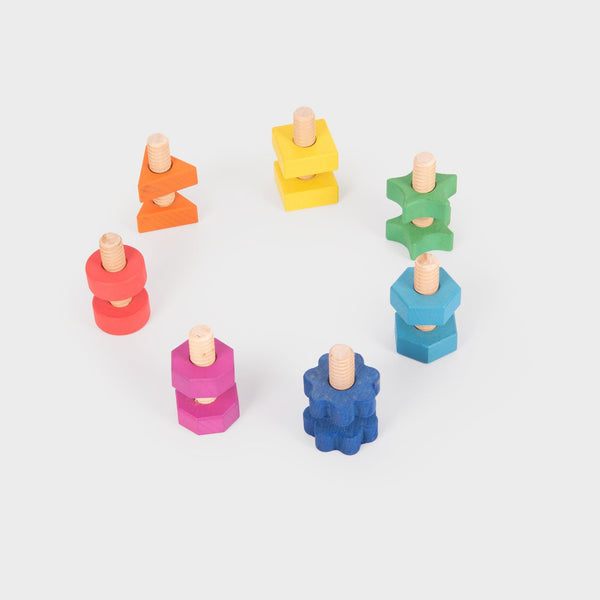 Rainbow Wooden Nuts & Bolts