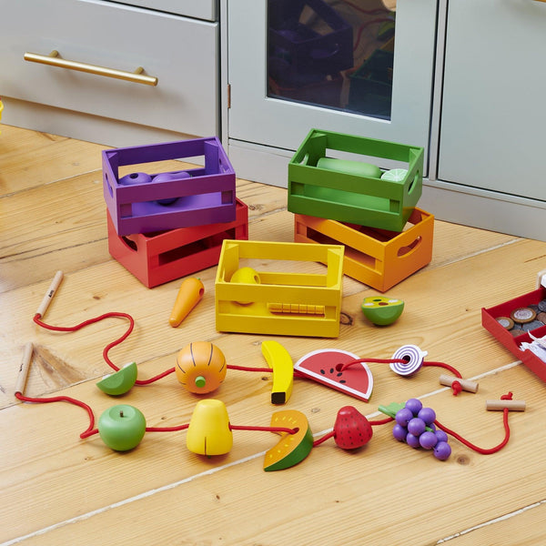 Wooden Sorting Fruit & Vegetable Crates