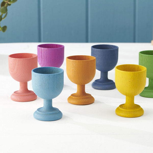 Rainbow Wooden Egg Cups