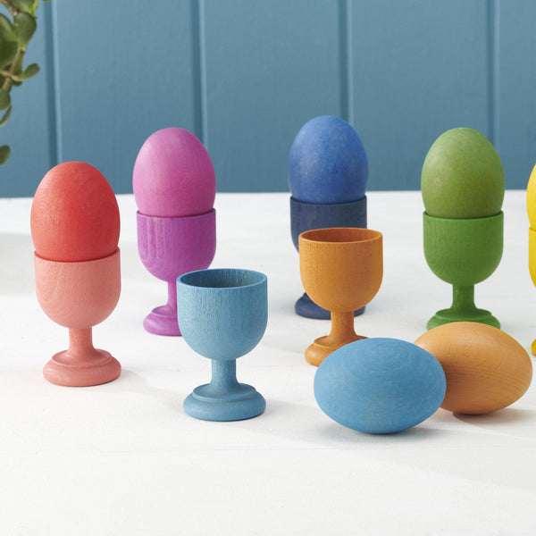 Rainbow Wooden Egg Cups