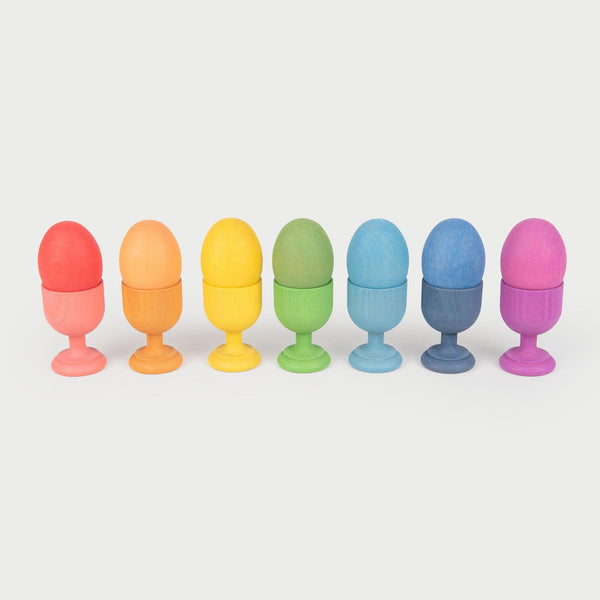 Rainbow Wooden Egg Cups