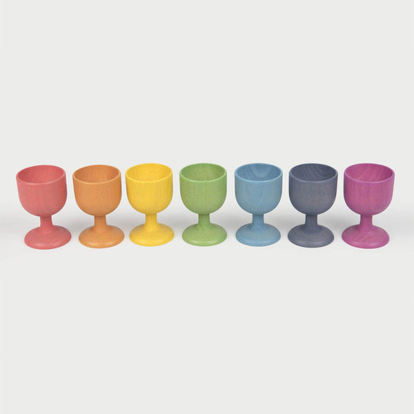 Rainbow Wooden Egg Cups