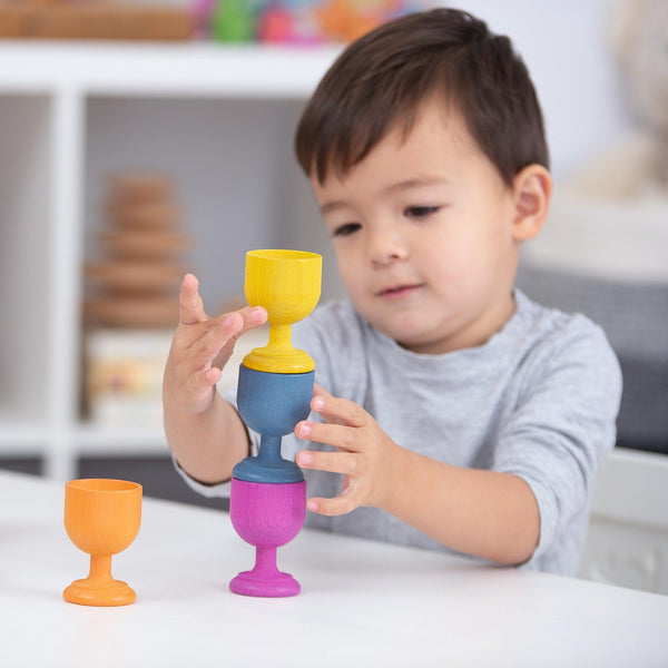 Rainbow Wooden Egg Cups