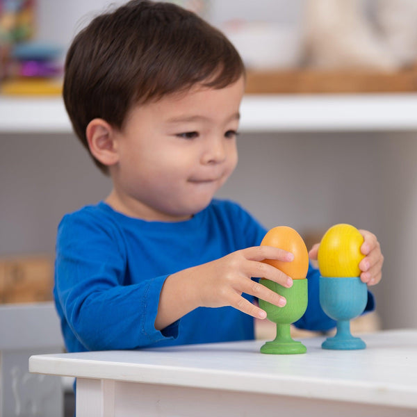 Rainbow Wooden Egg Cups