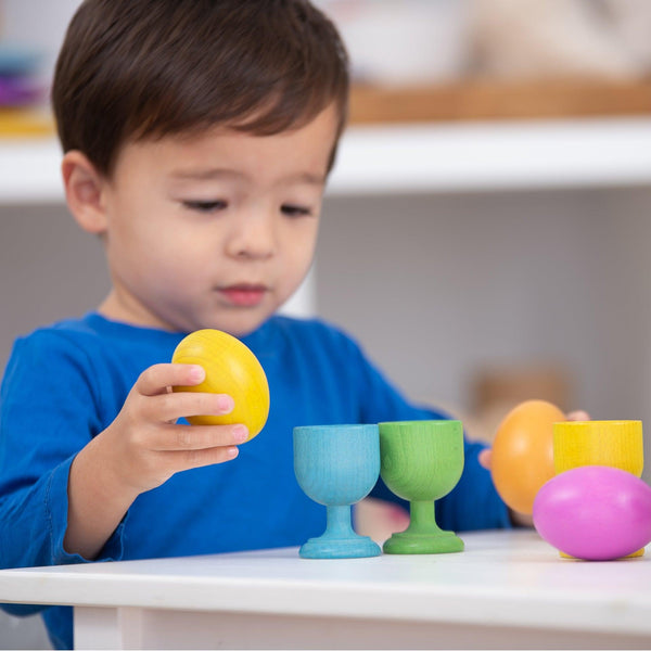 Rainbow Wooden Egg Cups