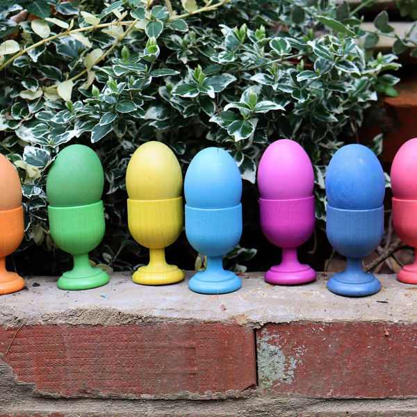 Rainbow Wooden Egg Cups