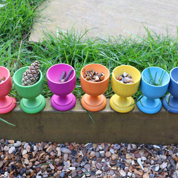 Rainbow Wooden Egg Cups